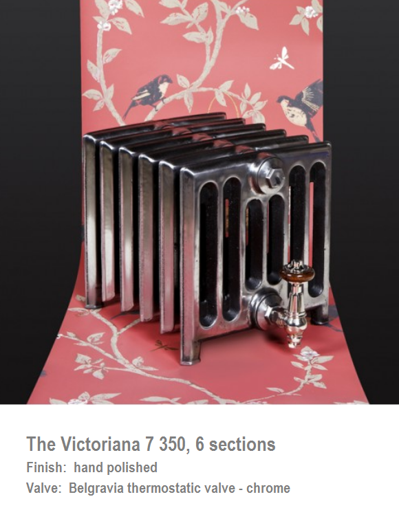 Victoriana 350 7 Column Cast Iron Radiator - 11 Section, 350 x 718mm